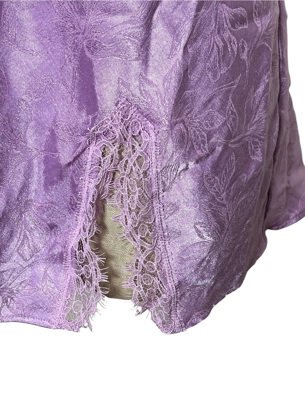 Victoria’s Secret Lilac Jacquard Slip Dress Babydoll Eyelash Lace Romantic M - Picture 4 of 12